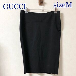 GUCCI グッチ　タイトスカート　馬具風金具　sizeM イタリア製　ブラック　シルバー金具　レーヨン