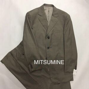 ★新品★未使用【大処分セール】参考価格\49.000 MITSUMINE シングル3ッ釦スーツ A体6 号　イタリー製生地（REDE）使用　ワンタック　希少