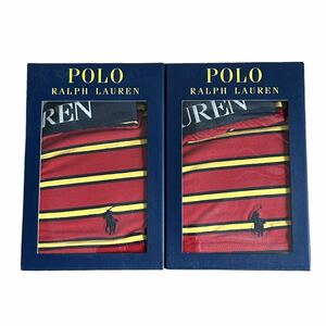 新品 POLO RALPH LAUREN ポロ ラルフローレン　ボクサーパンツ M 2枚セット レッド×ネイビー