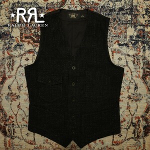 【木村拓哉着用】 RRL Engineer Wool Blend Vest 【XS】 エンジニア ウールブレンド ベスト ジレ 黒 キムタク Ralph Lauren ヴィンテージ