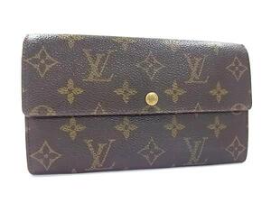 1円 LOUIS VUITTON ルイヴィトン M61725 モノグラム ポシェット ポルトモネクレディ 二つ折り 長財布 ウォレット ブラウン系 FI4146