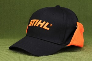 新品US物 ボア耳付 STIHL スティール スチール キャップ 帽子 ブラックオレンジ 黒系 管0330nskb