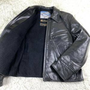 1円〜 美品 希少 AERO LEATHERS エアロレザー 馬革 ホースハイド ハーフベルト 木村拓哉 キムタク 黒 40 Lサイズ位 バイク アルパカウール