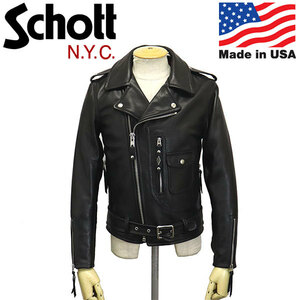 Schott (ショット) 3950094 7645 528US COW NEW NAKED D-POCKET RIDERS JKT カウレザー ニューネイキッド Dポケット ライダースジャケット