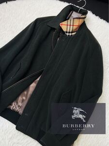 b44超美品　極アツウール100% 定価15万●BURBERRY COLLECTION●アルパカスイングトッップ　ブルゾンコート バーバリーコート メンズ L