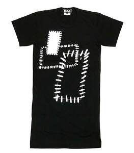 【新品同様】 BLACK COMME des GARCONS ロング丈 Tシャツ XXS ブラックコムデギャルソン