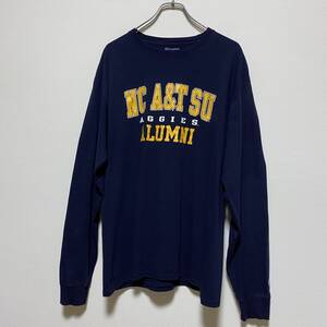 アメリカ古着　champion　ノース・カロライナA&T州立大学 長袖　Tシャツ　ロンT　チャンピオン　Lサイズ　【W85】