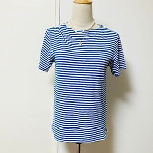 【人気】UNIQLO ユニクロ　半袖 ボーダー Tシャツ カットソー ボーダーTシャツ 半袖Tシャツ ブルーホワイト　Sサイズ　ユニセックス