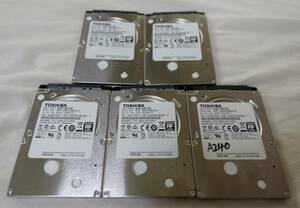 ■正常動作品■TOSHIBA製2.5inch AVコマンド対応HDD 500GB MQ01ABF050 【5台セット】