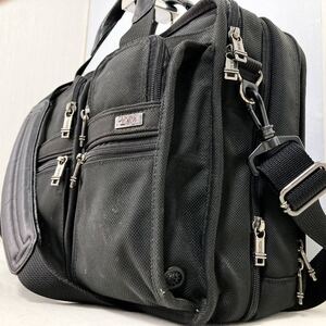 TUMI 26031D4 2層 ビジネスバッグ ショルダー ハンド 2way ダブルファスナー 大容量 A４対応 本革 ナイロン 黒 ブラック トゥミ