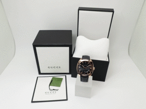 【GUCCI/グッチ 未使用品】メンズ 腕時計 GG2570 GP 142.3　YA142309 黒 ブラック　YA142309　クォーツ　送料無料！！