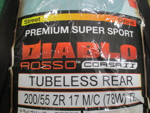 63/同梱不可★ピレリ 2907500 DIABLO ROSSO CORSA2 200/55ZR17 M/C 78W T/L リア★製造年要確認