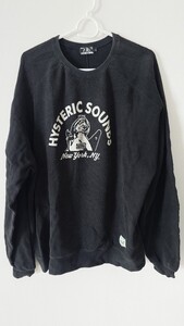 ヒステリックグラマー　HYSTERIC GLAMOUR　 トレーナー　 黒 ブラック　サイズL　送料無料