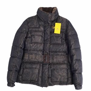 美品 エトロ ETRO ジャケット ダウンジャケット ジップアップ ペイズリー柄 総柄 レディース 40 ブラック cg12oo-rm10f07960