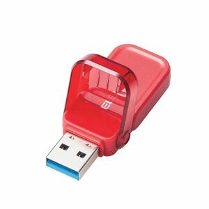 【新品】エレコム USBメモリー USB3.1（Gen1）対応 フリップキャップ式 64GB レッド MF-FCU3064GRD