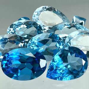 ≪天然ブルートパーズおまとめ100ct≫oルース 裸石 ジュエリー ブルートパーズ jewelry blue topaz ②1W