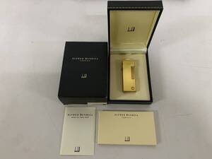 【1115y Y3335】 dunhill ダンヒル ガスライター ゴールドカラー 11219 ケース・付属品付 喫煙具