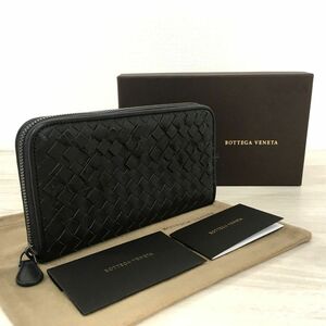 送料込み！ 未使用品 BOTTEGA VENETA ジップウォレット ダークグレー ラムスキン 259