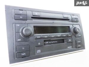 実動外し！！ Audi アウディ 純正 8E A4 後期 カー オーディオ カセット CD プレーヤー デッキ 2DIN 即納 棚21I