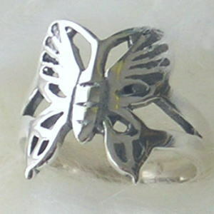 シルバーリング 蝶の指輪 サイズ10号 透かし蝶 蝶 ラッキーモチーフ シルバー925 銀 シルバーアクセサリー