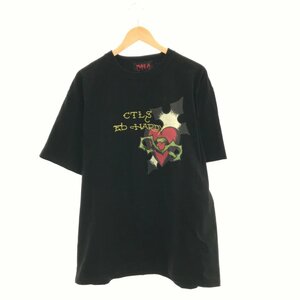 CTLS × Ed Hardy シーティーエルエス エド ハーディー 【men1817M】 コラボ CREW Tシャツ T-SHIRT Tee BLK 1サイズ 210111EH07 OC