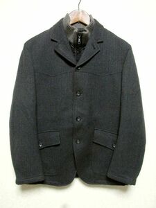 ★美品★INTERMEZZO インターメッツォ 2WAY カシミヤ混 中綿 ウール ジャケット M★チャコールグレー テーラード アウター 秋冬 レナウン