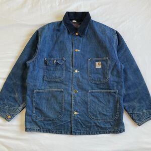 極上! 60s 70s Carhartt デニム カバーオール 44 ビンテージ ジャケット ミシガン チョアコート USA製 カーハート 80s 