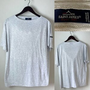 【完売品 国内正規品 美品】 フランス製 SAINT JAMES セントジェームス 薄手 PIRIAC ピリアック 無地 バスクシャツ 5 メンズM-L程 グレー