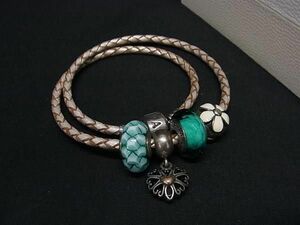 1円 ■美品■ PANDORA パンドラ SV925 2連 ブレスレット チョーカー アクセサリー レディース アクセサリー AY3718