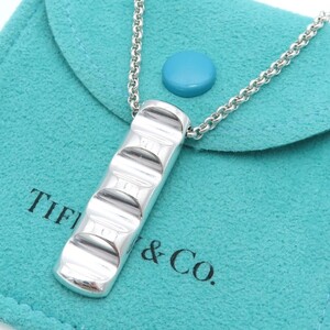 【送料無料】 極希少 美品 Tiffany&Co. ティファニー パロマグルーブ バー シルバー ネックレス AG925 SV メンズ HA366