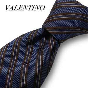 VALENTINO ヴァレンティノ レジメンタル 肉厚 シルク ネクタイ