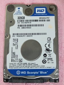 WD 2.5インチ HDD 320GB 厚さ7mm 使用時間 3,500H