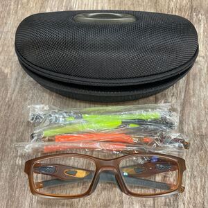 OAKLEY オークリー メガネ サングラス ケース メガネフレーム 56 17 CROSSLINK 眼鏡ケース ブラウン お写真にてご判断下さい 美品 中古