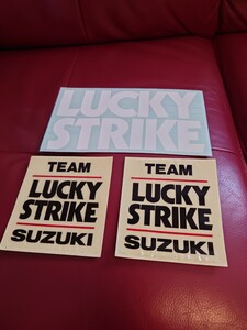 ラッキーストライク　LUCKYSTRIKEステッカーチームスズキ 当時物24cmバイクスクーター街道レーサー旧車會