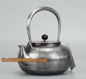1300ML 砂鉄製 コーティングなし 丸姥口形鉄瓶 大容量鉄壺 お茶の道具 提梁壺 手作り鉄 やかん お湯を沸かす