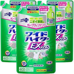 液体 ワイドハイターEXパワー ツンとしないさわやかな花 大 詰替え用 880ml×3個