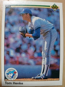 ★TOM HENKE UPPER DECK UD 1990 #282 MLB メジャーリーグ TORONTO BLUE JAYS トロント ブルージェイズ トム ヘンキー 剛腕
