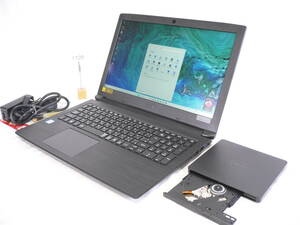 ほぼ新品 Acer Aspire A315-53 SSD512GB/MEM8GB/Corei3Max3.40GHz/15.6フルHD(1920x1080)/Win11Pro/Office2021Pro/外付けSマルチ 即使可
