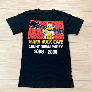 Hard Rock CAFE ハードロックカフェ COUNT DOWN PARTY 2008〜2009 Tシャツ 半袖シャツ XSサイズ 黒