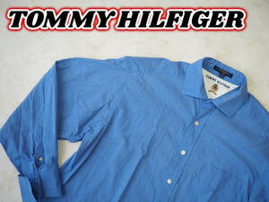 ☆送料無料☆ TOMMY HILFIGER トミーヒルフィガー USA直輸入 古着 長袖 胸ポケット付き ダブルカフス フレンチカフス シャツ メンズ 15-1/2