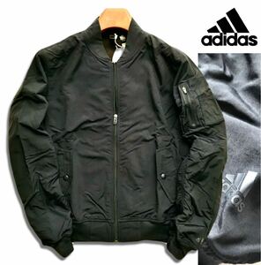 ◆J005新品【メンズ3XL(2XO)】黒ブラック アディダス ADIDAS ゴルフにオススメ ID WIN MA1 ボンバージャケット 裏フリース保温