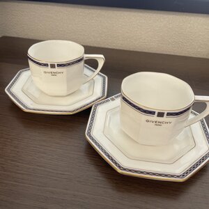 157721▲1円スタート　GIVENCHY　ジバンシー　カップ＆ソーサー　インテリア　コーヒー　紅茶　茶器