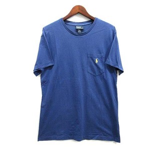 ポロ バイ ラルフローレン Polo by Ralph Lauren ポケット Tシャツ 半袖 クルーネック ワンポイント ブルー 青 M メンズ