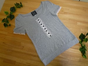 ☆Cynthia Rowley シンシアローリー☆レースフリル 半袖 Tシャツ カットソー 2