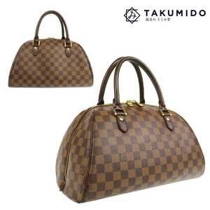 ルイヴィトン LOUIS VUITTON ハンドバッグ リベラMM N41434 ダミエ エベヌ ブラウン ボストンバッグ 中古AB 277363