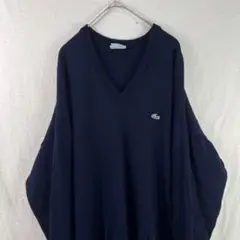 フランス製 90s ラコステ lacoste オーバーサイズ ニット ネイビー