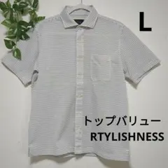 トップバリュー　RTYLISHNESS　ポロシャツ　半袖シャツ　ボーダー