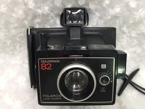 POLAROID LAND CAMERA COLORPACK82 ブラック ストラップ付 ジャンク品 ／ 05-01103