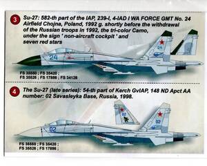 1/144　Print Scaleプリントスケールデカール　144-013 Sukhoi Su-27 "Flanker" 