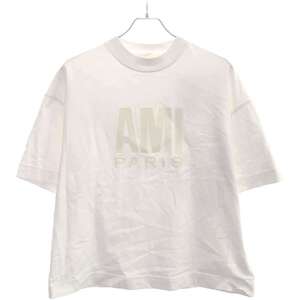 ami alexandre mattiussi アミ アレクサンドル マテュッシ ラバーロゴパッチTシャツ H21FJ112.701 ホワイト S IT9H2L203VYQ